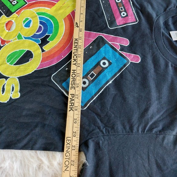Port&Company Unisex's Black "80s Party" Graphic T-Shirt Size L - Picture 5 of 7